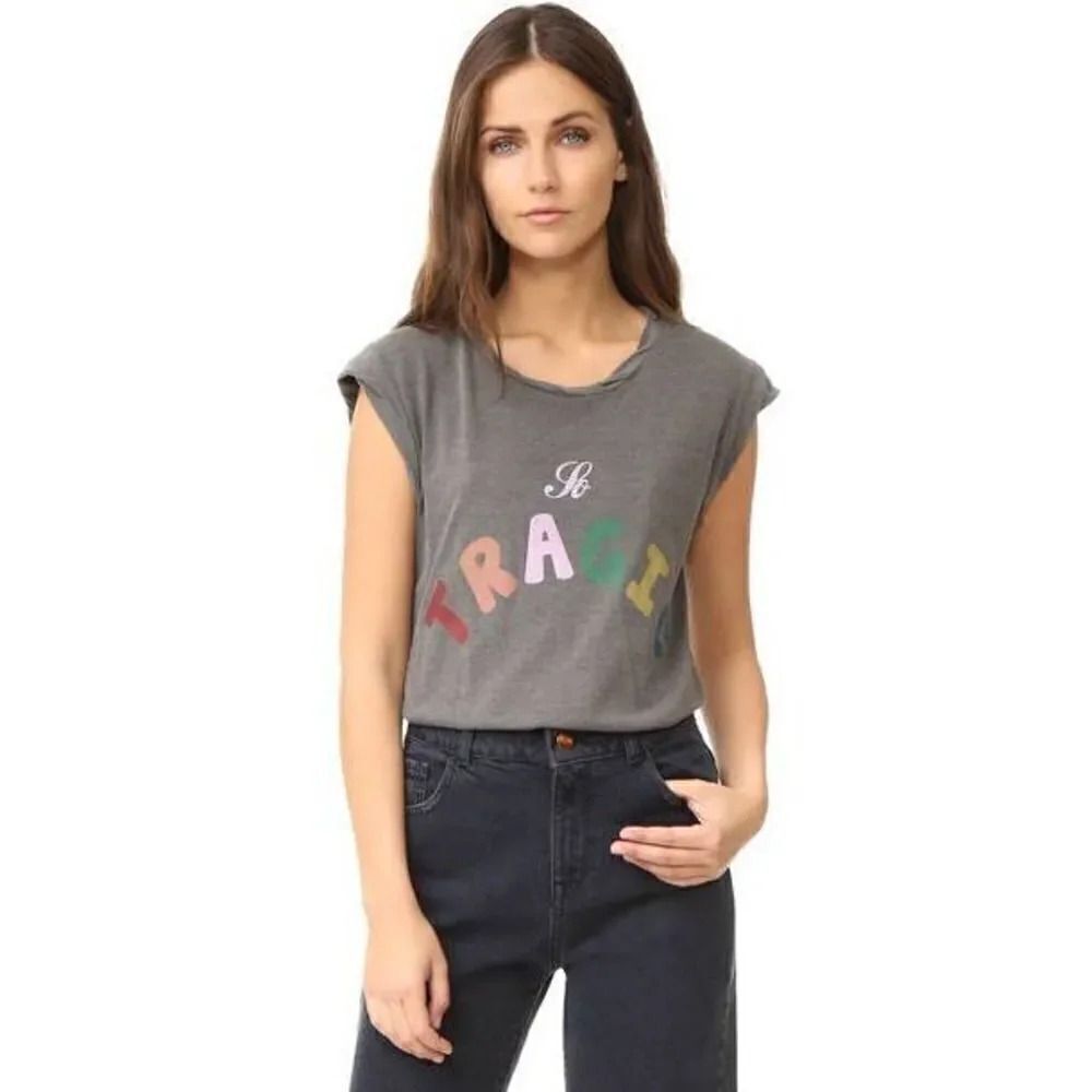 Pam & Gela So Tragic Frankie Tee - Charcoal M, NWT